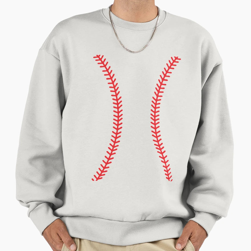 Baseball Stitches Backpack Sweatshirt - Casual Everyday Wear Men Women - T-Shirt, Sweatshirt, Hoodie