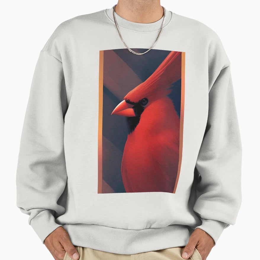 Red Detailed Cardinal Sweatshirt - Fun Novelty Design for Adults - T-Shirt, Sweatshirt, Hoodie