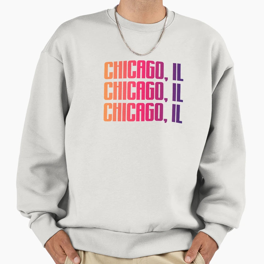 Chicago Il Sweatshirt - Custom Art Print for Adults - T-Shirt, Sweatshirt, Hoodie