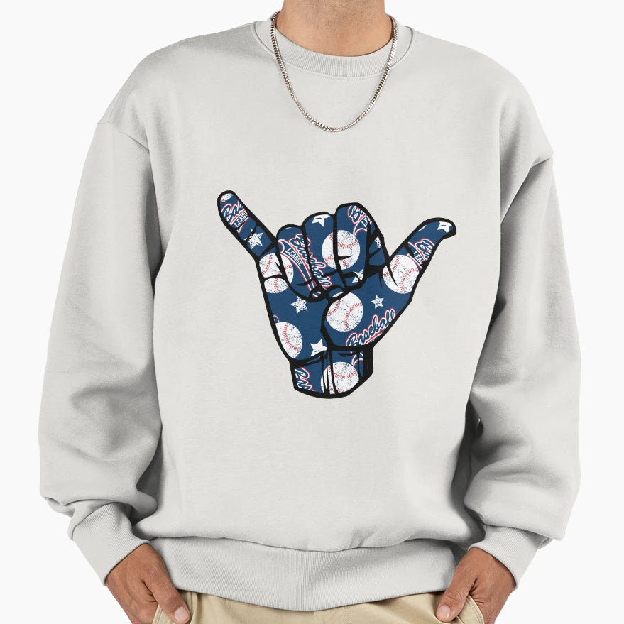 Baseball Hand Sign Sweatshirt - Graphic Print for Adults - T-Shirt, Sweatshirt, Hoodie