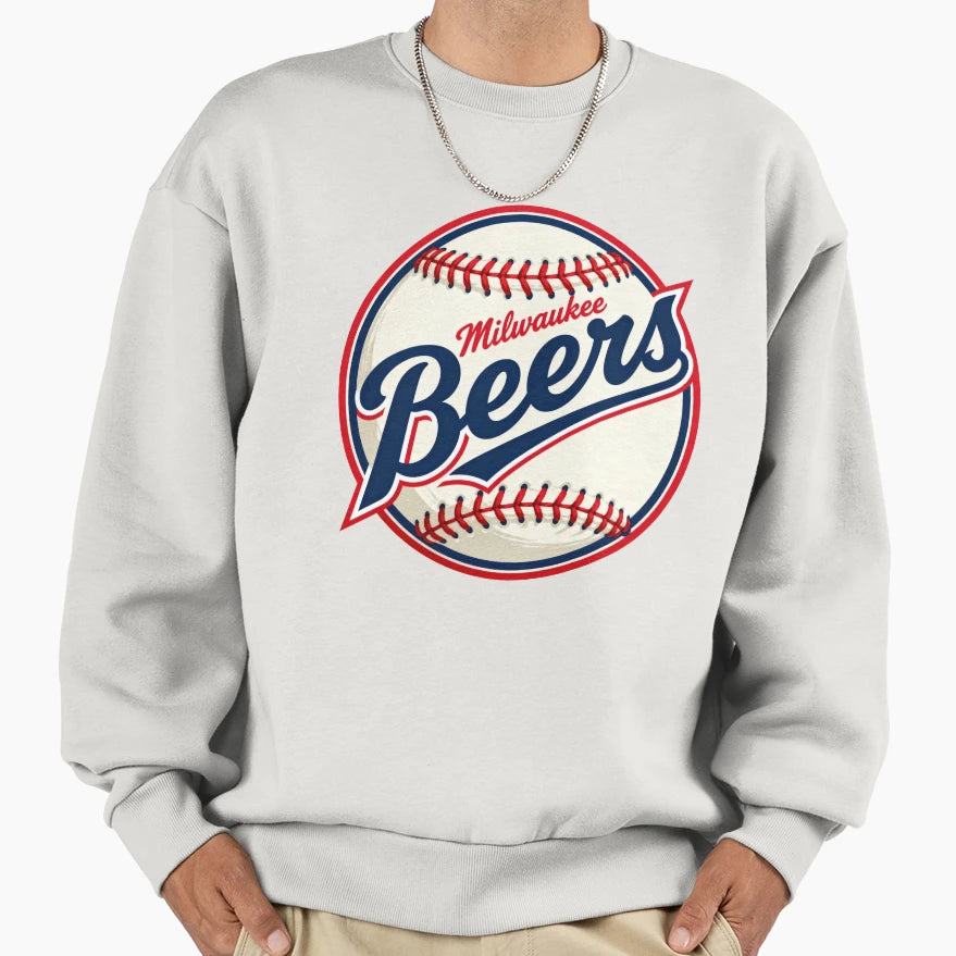 Milwaukee Beers Baseball Logo Sweatshirt - Unique Graphic Unisex - T-Shirt, Sweatshirt, Hoodie