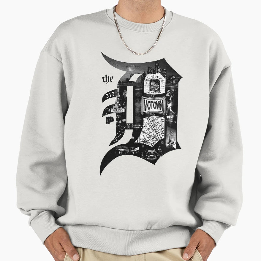 D White Sweatshirt - Trendy Graphic for Adults - T-Shirt, Sweatshirt, Hoodie