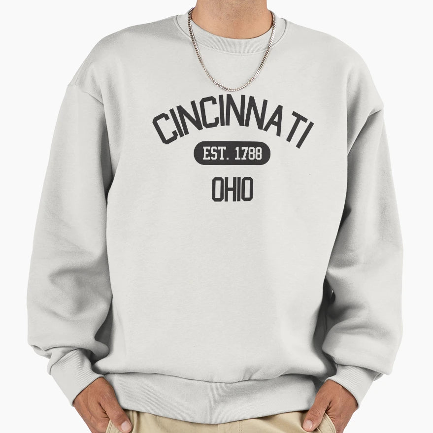 Cincinnati Ohio Established 1788 Sweatshirt - Trendy Graphic Unisex - T-Shirt, Sweatshirt, Hoodie