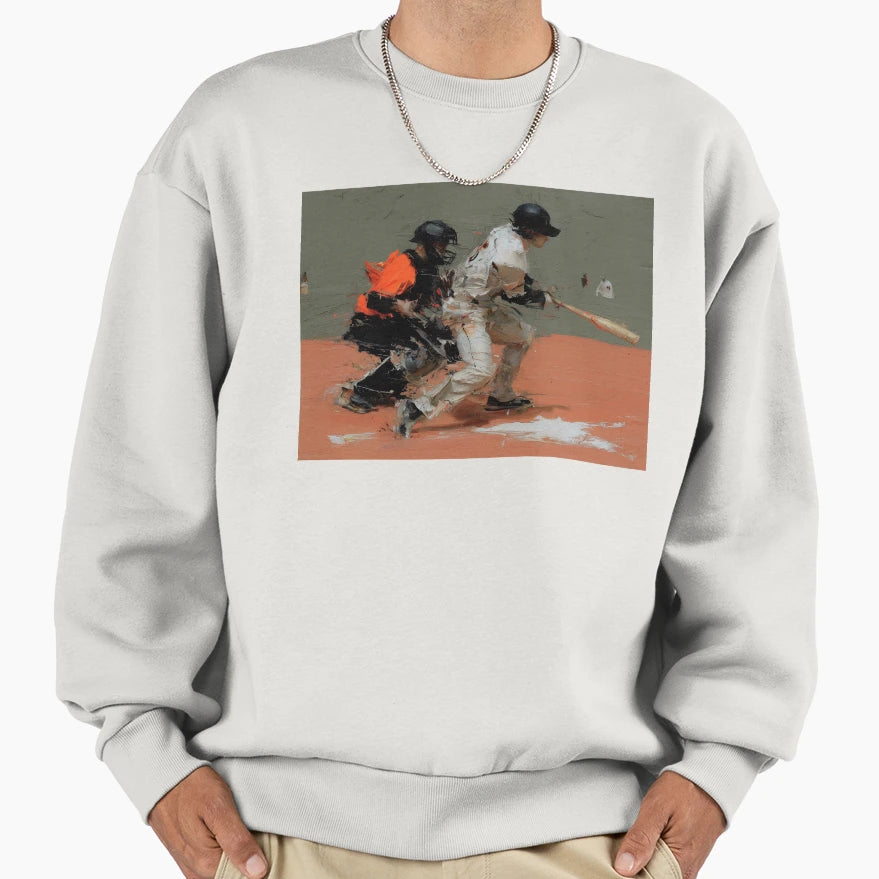 Baseball Game Action Sweatshirt - Unique Graphic Men Women - T-Shirt, Sweatshirt, Hoodie