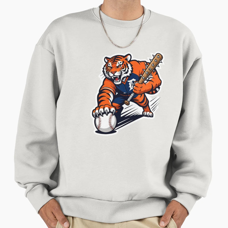 Aggressive Tiger Baseball Pitcher Sweatshirt - Novelty Apparel Unisex - T-Shirt, Sweatshirt, Hoodie