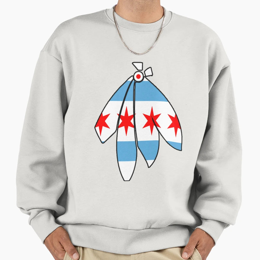 Chicago Feather Sweatshirt - Minimalist Print Unisex - T-Shirt, Sweatshirt, Hoodie