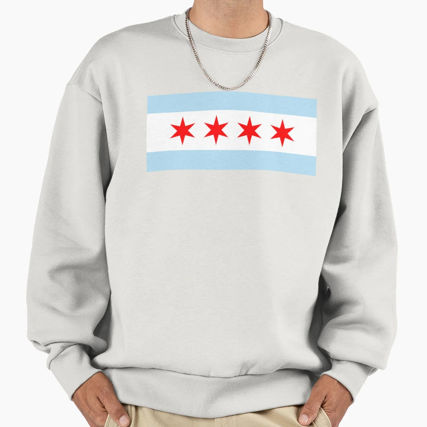 Chicago Flag Sweatshirt - Trendy Graphic Unisex - T-Shirt, Sweatshirt, Hoodie