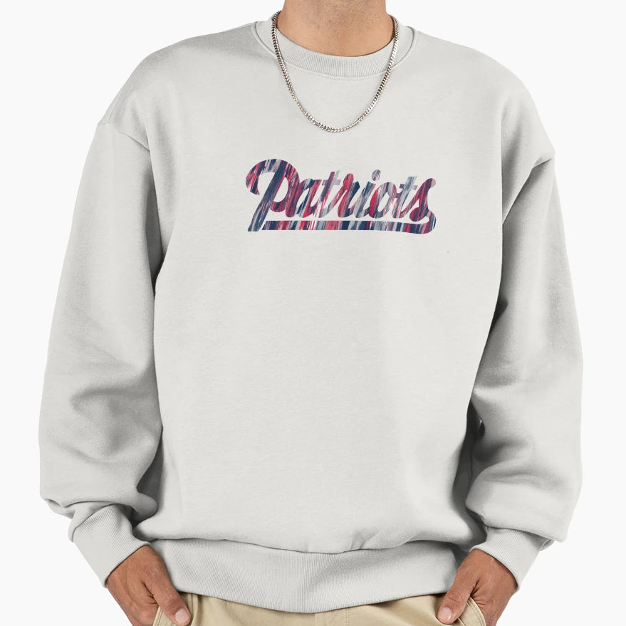 Patriots Cursive Brushstrokes Sweatshirt - Graphic Print Men Women - T-Shirt, Sweatshirt, Hoodie
