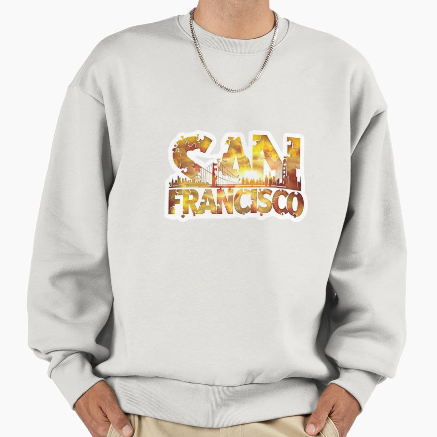 San Francisco Golden Puzzle Pop Aestetic Sweatshirt - Graphic Print Unisex - T-Shirt, Sweatshirt, Hoodie