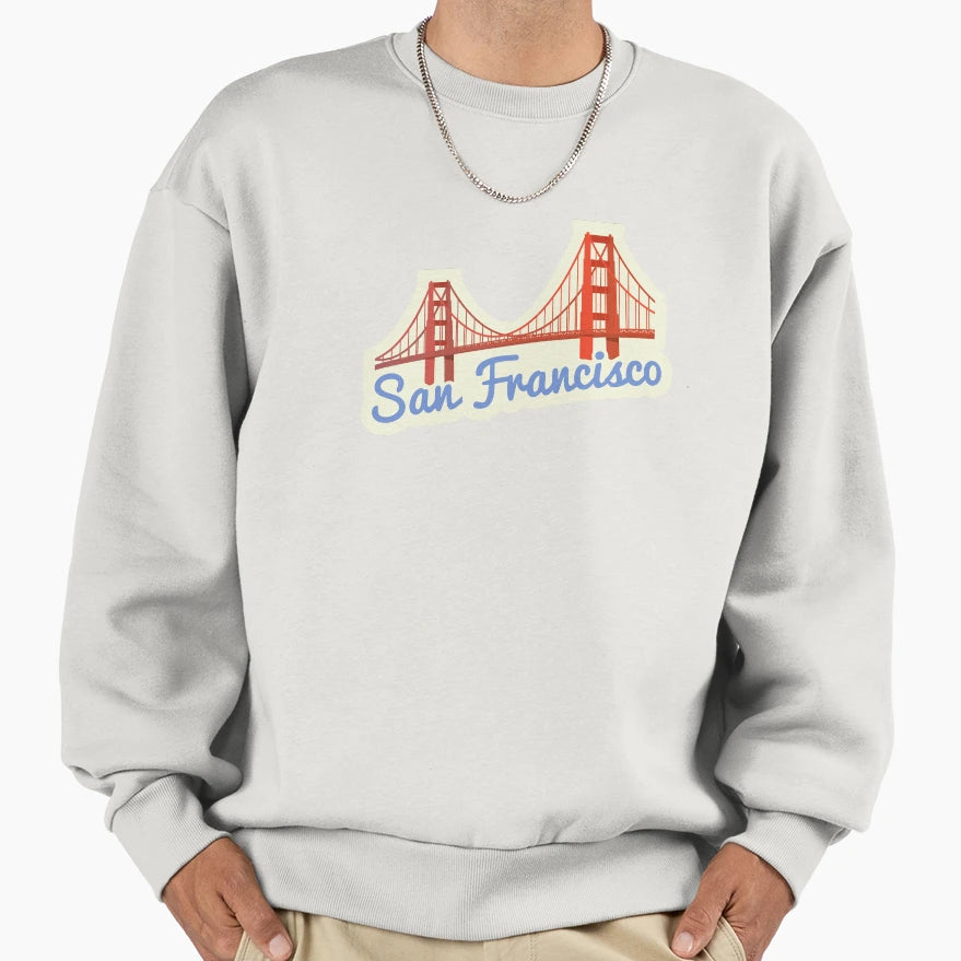 San Francisco Golden Gate Bridge Sweatshirt - Unique Graphic Men Women - T-Shirt, Sweatshirt, Hoodie