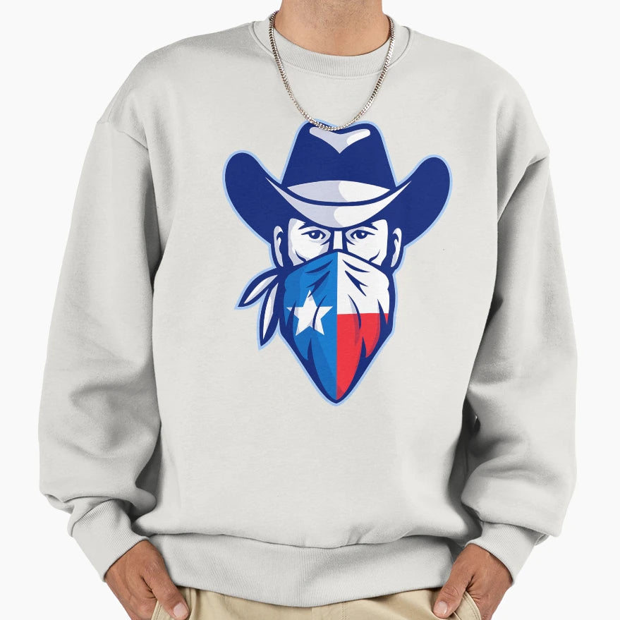 Texan Bandit Taxas Flag Bandana Sweatshirt - Aesthetic Graphic Unisex - T-Shirt, Sweatshirt, Hoodie