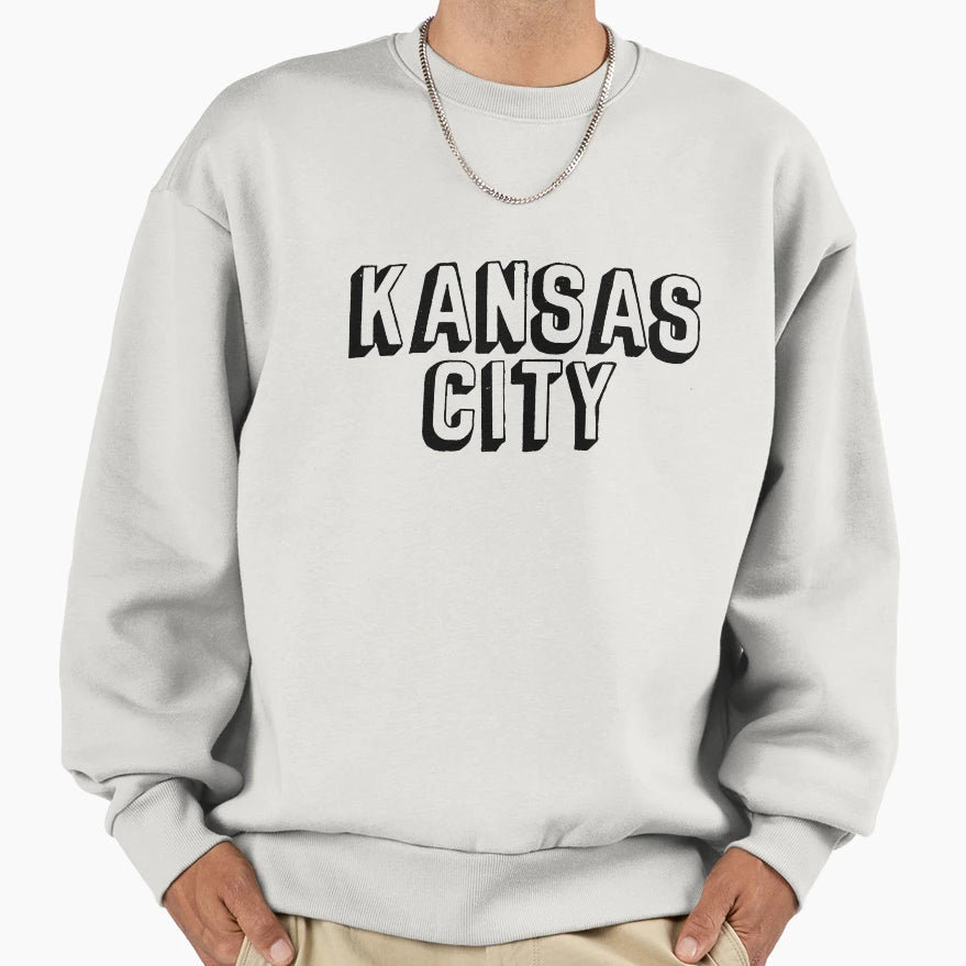 Comic Kansas City Block Black Sweatshirt - Minimalist Print Men Women - T-Shirt, Sweatshirt, Hoodie