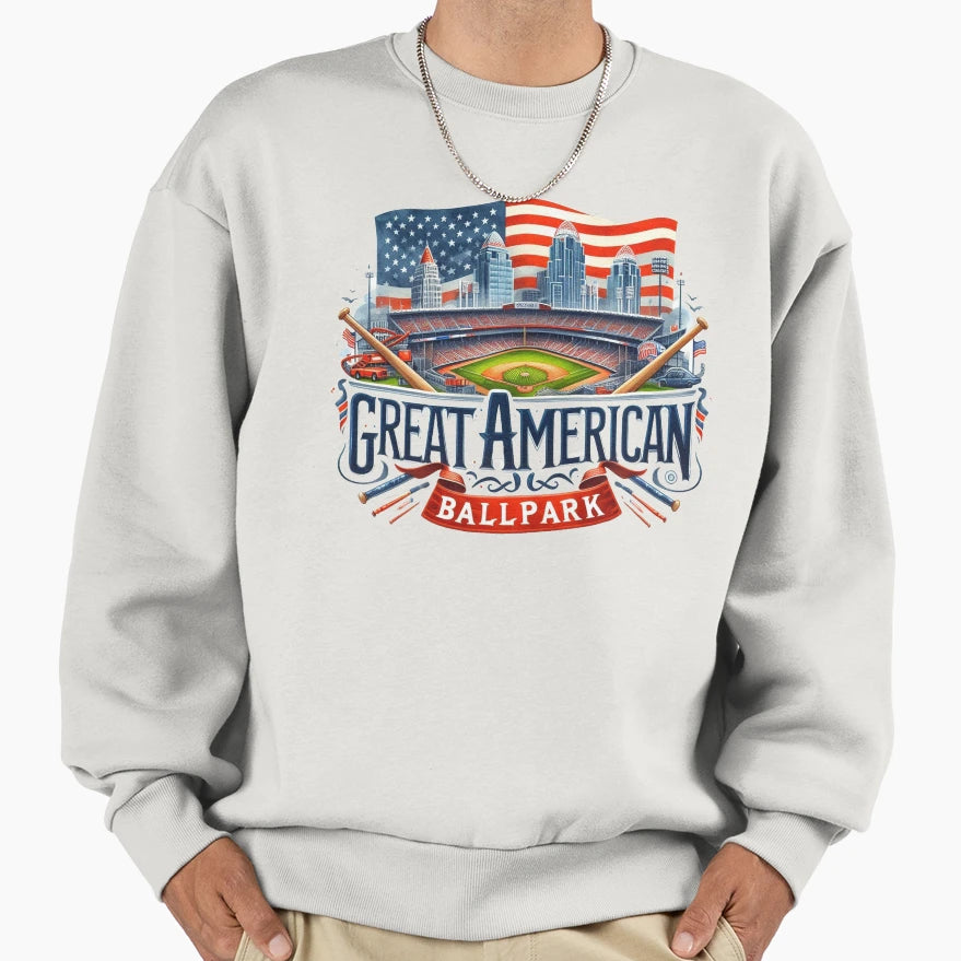 Great American Ballpark Sweatshirt - Minimalist Print for Adults - T-Shirt, Sweatshirt, Hoodie