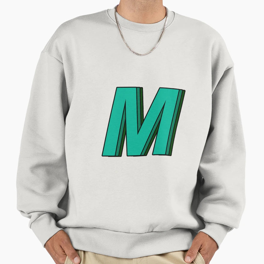 Green M Sweatshirt - Trendy Graphic for Adults - T-Shirt, Sweatshirt, Hoodie