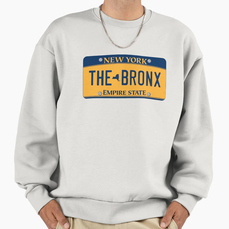 Bronx New York License Plate Sweatshirt - Trendy Graphic Men Women - T-Shirt, Sweatshirt, Hoodie