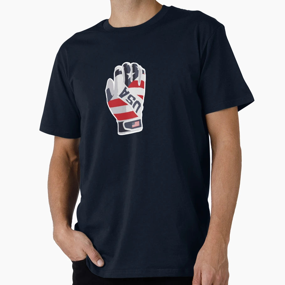 Usa Baseball Glove T-Shirt - Custom Art Print Men Women - T-Shirt, Sweatshirt, Hoodie