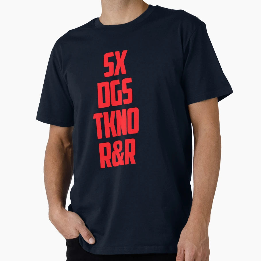 Sex Drugs Techno Rock And Roll T-Shirt - Streetwear Style for Adults - T-Shirt, Sweatshirt, Hoodie