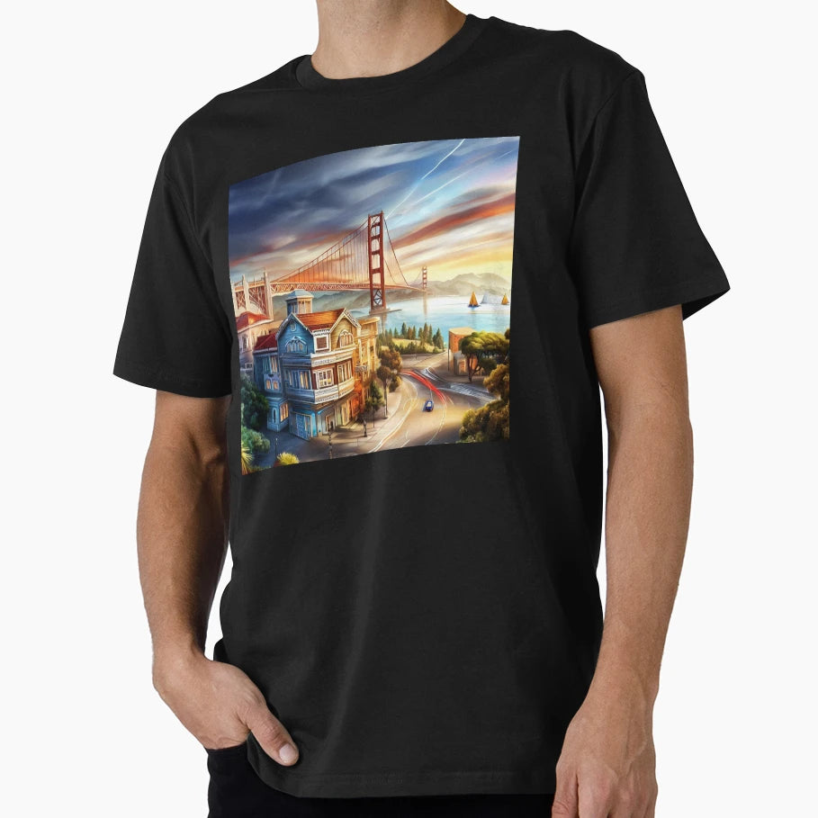 Golden Gate Bridge Graffiti T-Shirt - Trendy Graphic Unisex - T-Shirt, Sweatshirt, Hoodie