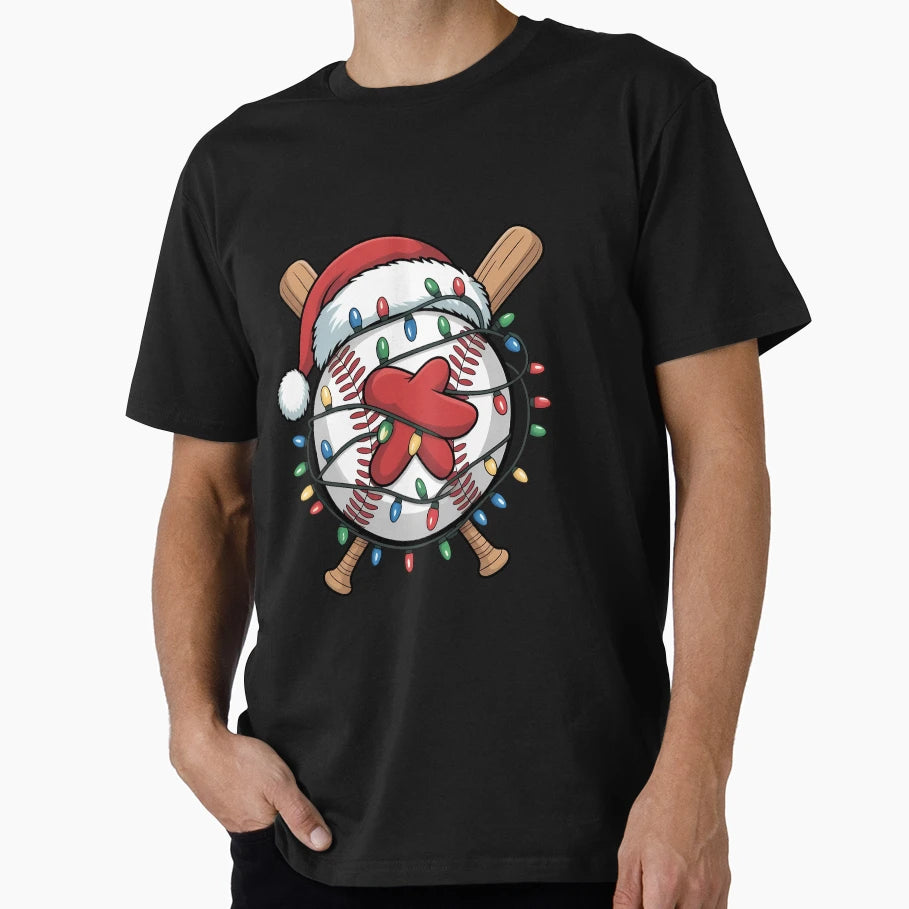 Santa Sports Baseball Player T-Shirt - Trendy Graphic Unisex - T-Shirt, Sweatshirt, Hoodie