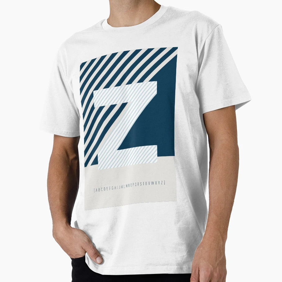 Typeface Z Blue T-Shirt - Graphic Print Men Women - T-Shirt, Sweatshirt, Hoodie