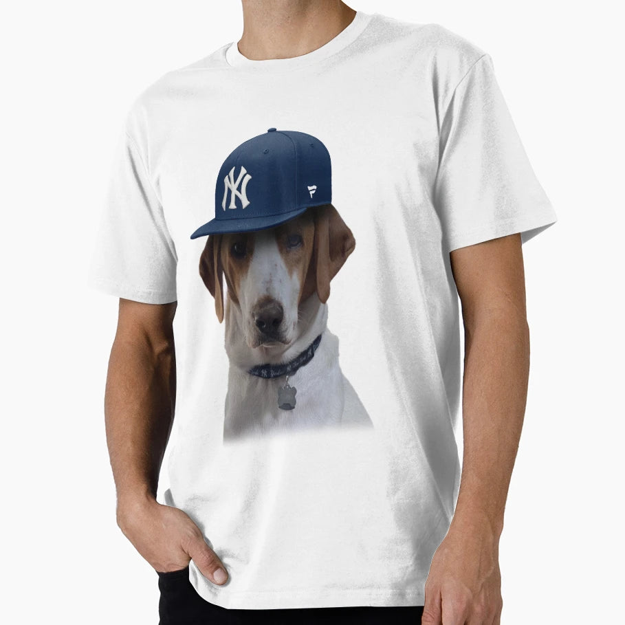 Yankee Dog Dog Wearing Yankee Hat T-Shirt - Novelty Apparel Men Women - T-Shirt, Sweatshirt, Hoodie