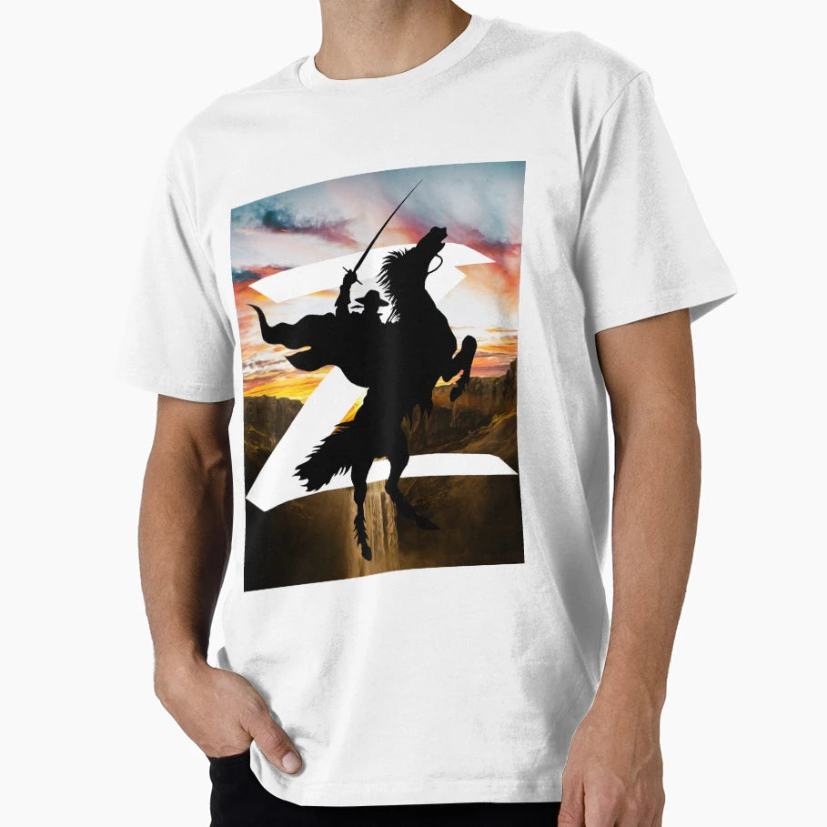 Zorro Fan Artwork Sunrise Over Falls T-Shirt - Streetwear Style Unisex - T-Shirt, Sweatshirt, Hoodie