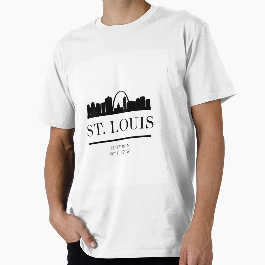 St Louis Missouri Black Silhouette Skyline T-Shirt - Unique Graphic Unisex - T-Shirt, Sweatshirt, Hoodie