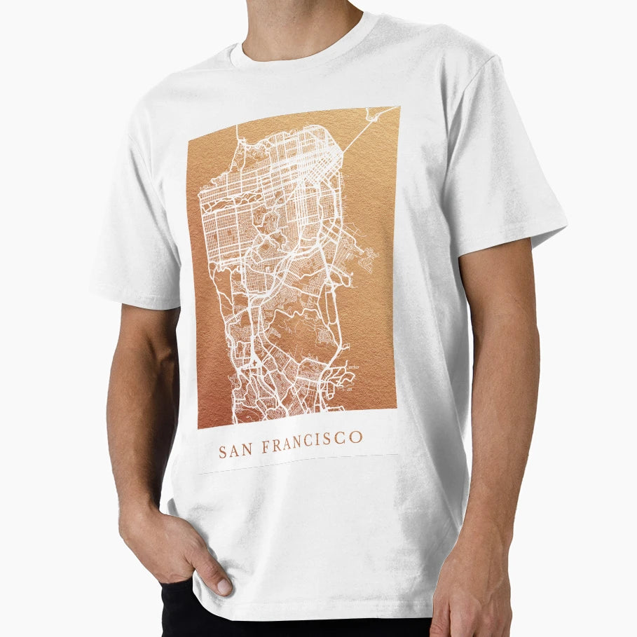 San Francisco Map T-Shirt - Minimalist Print Men Women - T-Shirt, Sweatshirt, Hoodie
