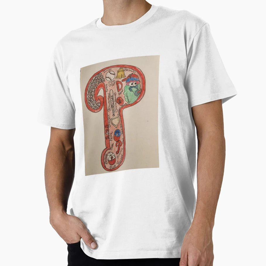 Phillies Logo Drawing T-Shirt - Graphic Print Unisex - T-Shirt, Sweatshirt, Hoodie