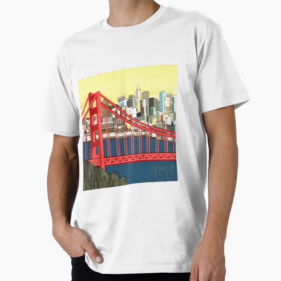 Golden San Francisco T-Shirt - Minimalist Print Men Women - T-Shirt, Sweatshirt, Hoodie