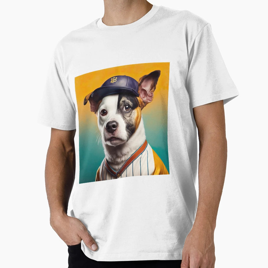 Dog Baseball Uniform Portrait T-Shirt - Trendy Graphic Unisex - T-Shirt, Sweatshirt, Hoodie