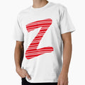 Monogram Letter Z Red Stripe T-Shirt - Unique Graphic Unisex - T-Shirt, Sweatshirt, Hoodie