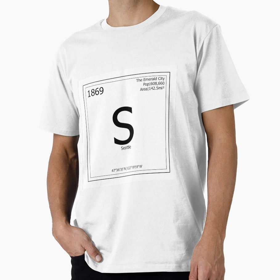 Seattle Washington Periodic T-Shirt - Casual Everyday Wear for Adults - T-Shirt, Sweatshirt, Hoodie