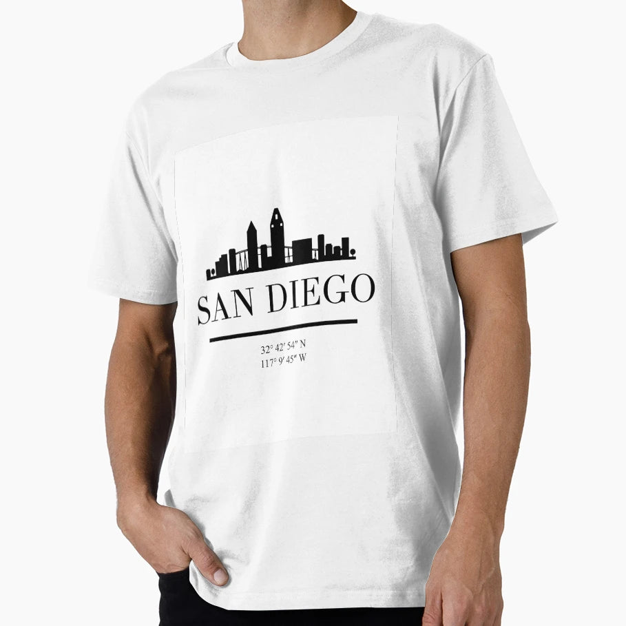 San Diego California Black Silhouette T-Shirt - Graphic Print Men Women - T-Shirt, Sweatshirt, Hoodie