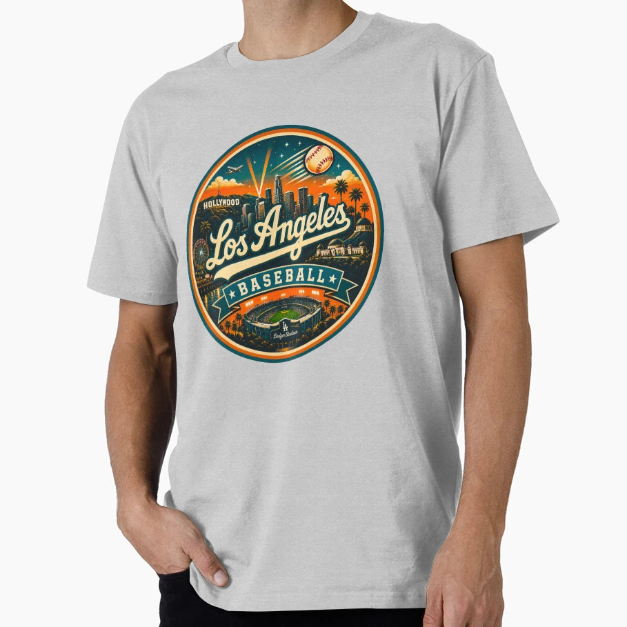 Los Angeles Baseball Teal Orange Sunset T-Shirt - Graphic Print for Adults - T-Shirt, Sweatshirt, Hoodie