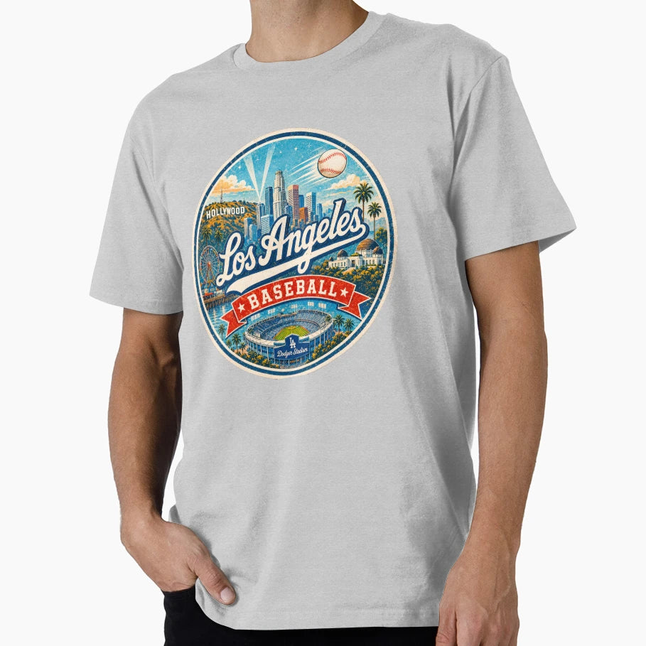 Los Angeles Baseball Travel Badge T-Shirt - Minimalist Print Unisex - T-Shirt, Sweatshirt, Hoodie