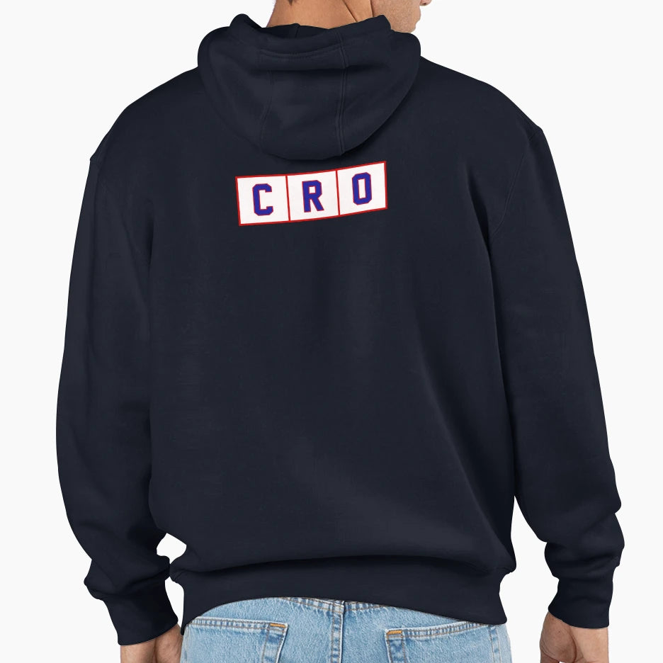 Cro Croatia Trigram Tiles Blue Red Hoodie - Custom Art Print for Adults - T-Shirt, Sweatshirt, Hoodie