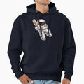 Baseball Astronaut Hoodie - Minimalist Print for Adults - T-Shirt, Sweatshirt, Hoodie
