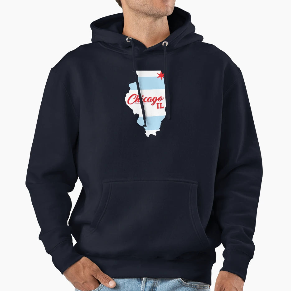 Chicago Il Hoodie - Trendy Graphic Men Women - T-Shirt, Sweatshirt, Hoodie