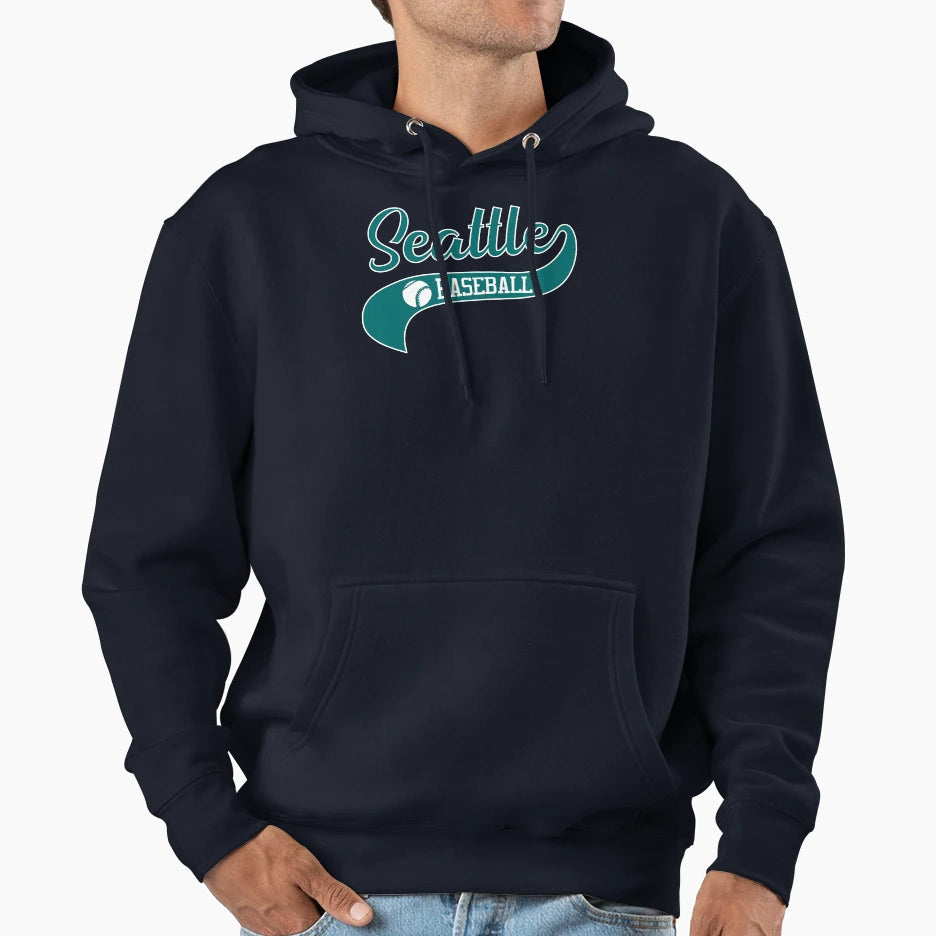 Seattle Baseball Swoosh Hoodie - Custom Art Print Unisex - T-Shirt, Sweatshirt, Hoodie
