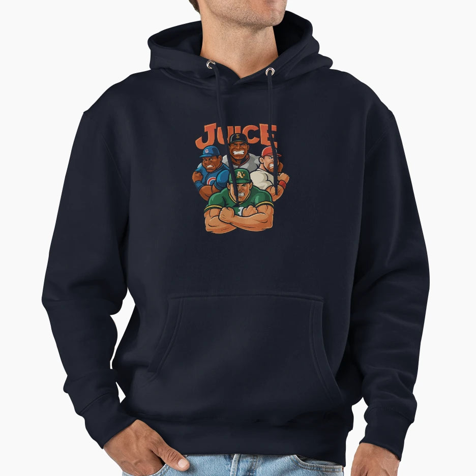 90S Juiced Up Baseball Home Run Bonds Hoodie - Novelty Apparel Men Women - T-Shirt, Sweatshirt, Hoodie