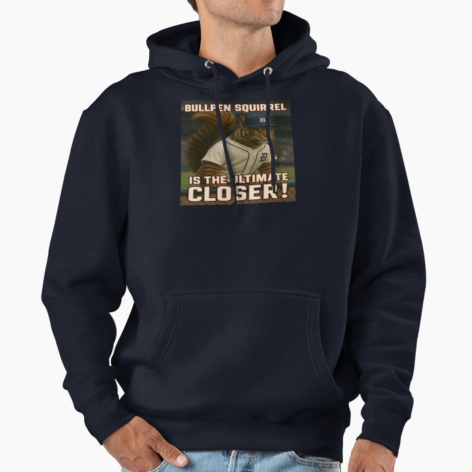 Bullpen Squirrel Hoodie - Trendy Graphic for Adults - T-Shirt, Sweatshirt, Hoodie