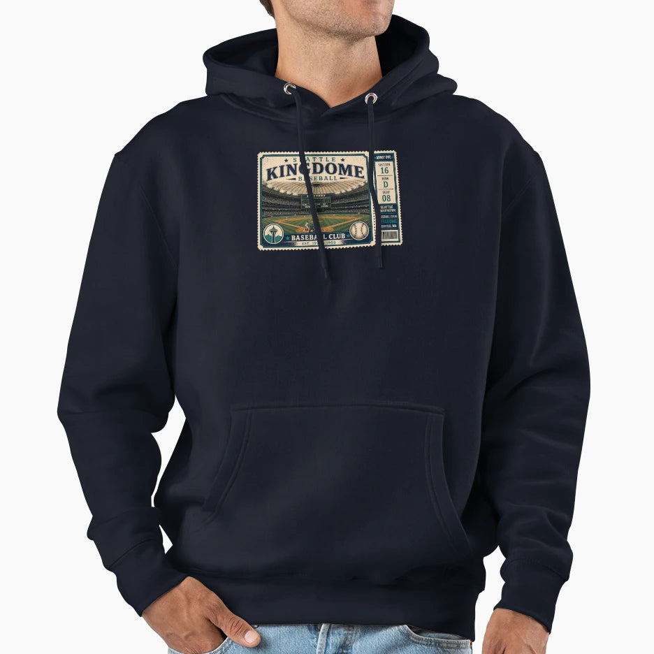 Seattle Baseball Ticket Stub Kingdome Hoodie - Streetwear Style Unisex - T-Shirt, Sweatshirt, Hoodie