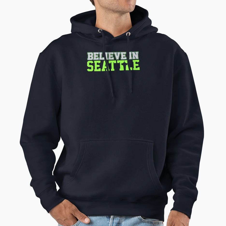 Victrs Believe Seattle Hoodie - Trendy Graphic Unisex - T-Shirt, Sweatshirt, Hoodie