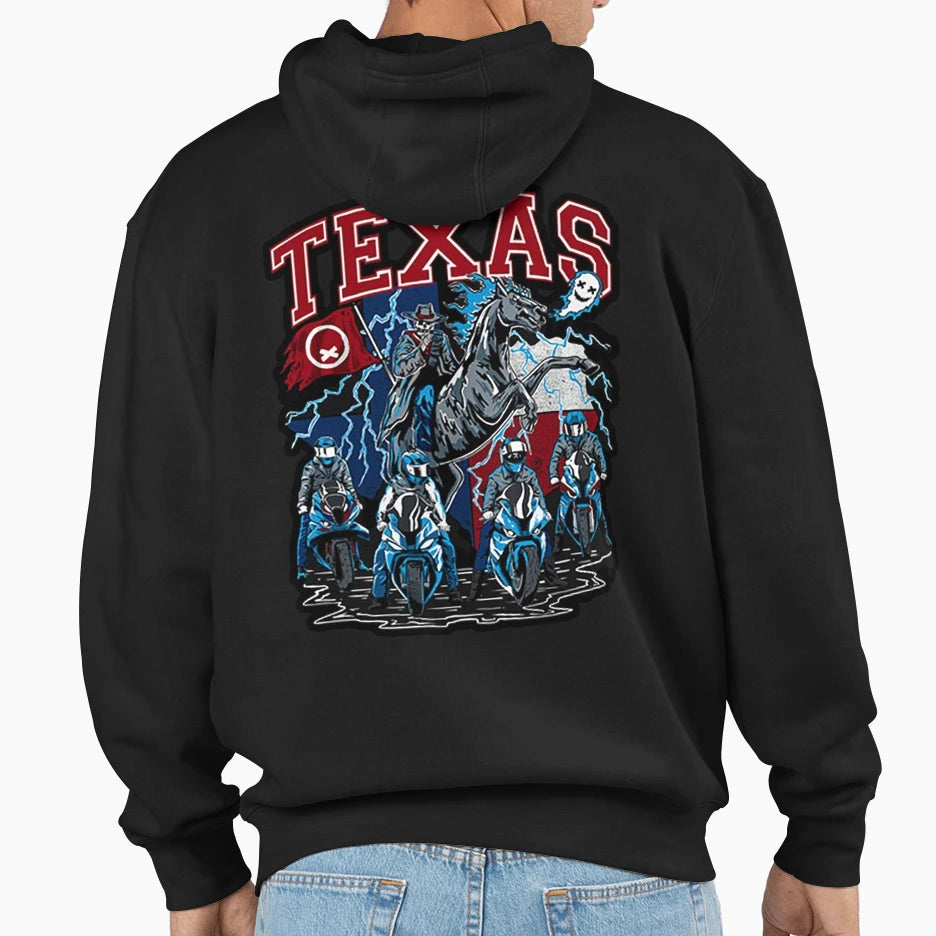 Quiet Club Racing Ghost Racing Texas 2024 Hoodie - Graphic Print Unisex - T-Shirt, Sweatshirt, Hoodie