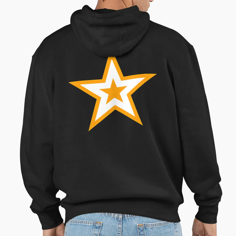 Orange Star Hoodie - Custom Art Print for Adults - T-Shirt, Sweatshirt, Hoodie