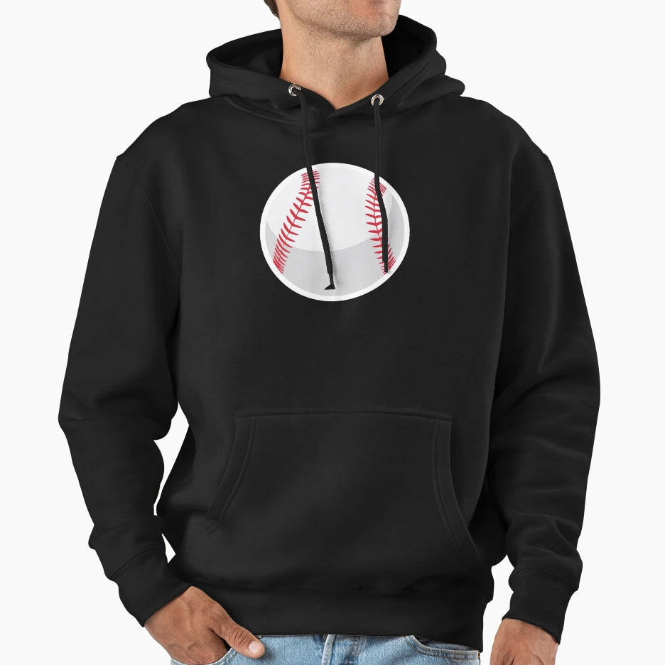 Minimalist Baseball Ball Clean Sporty Hoodie - Aesthetic Graphic for Adults - T-Shirt, Sweatshirt, Hoodie