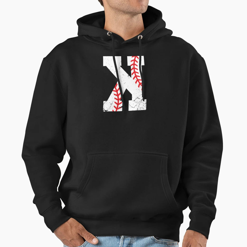 Baseball Pitcher Strikeout K Hoodie - Casual Everyday Wear Unisex - T-Shirt, Sweatshirt, Hoodie