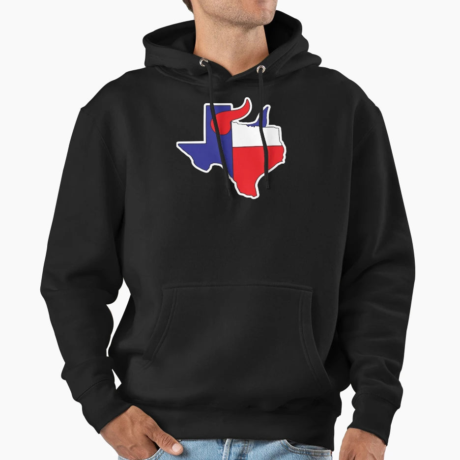 Texas Bull Horn State Hoodie - Aesthetic Graphic for Adults - T-Shirt, Sweatshirt, Hoodie