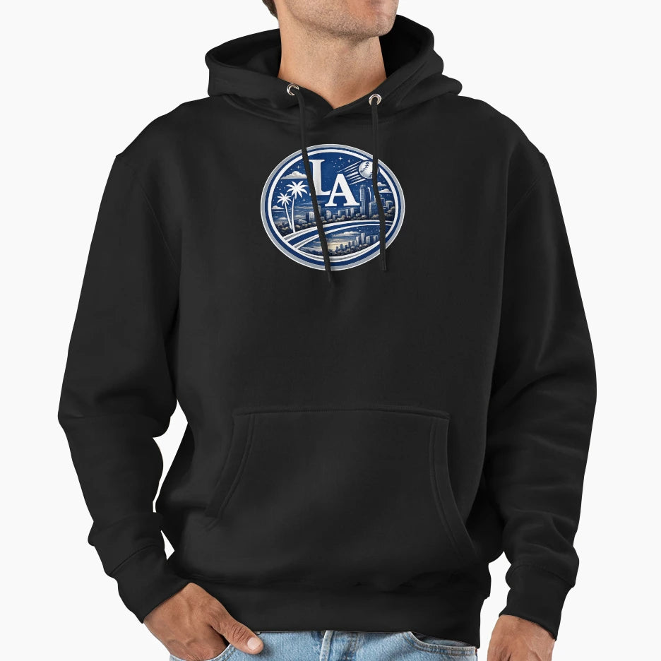 Los Angeles Sports City Logo Skyline Fan Hoodie - Unique Graphic Unisex - T-Shirt, Sweatshirt, Hoodie